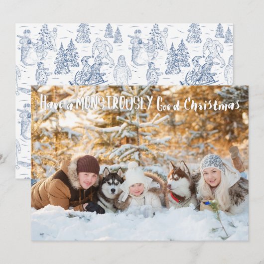 Monsterlijk Goede Kerst Yeti Foto Feestdagenkaart (Voorkant / Achterkant)