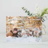 Monsterlijk Goede Kerst Yeti Foto Feestdagenkaart (Staand voorkant)