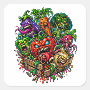 Monsterlijke Moestuin Grappige Horror Vierkante Sticker