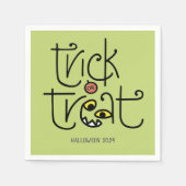 Monsterlijke trick-or-treat servet - groen (Voorkant)
