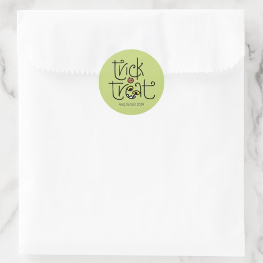 Monsterlijke trick-or-treat sticker - groen (Tas)