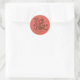 Monsterlijke trick-or-treat sticker - sinaasappel