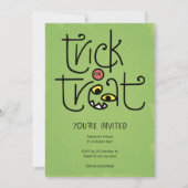 Monsterlijke trick-or-treat uitnodiging - groen (Voorkant)