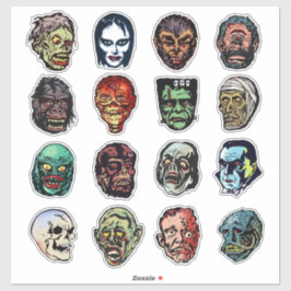 Monstermaskers Die-Cut Sticker - Retro Halloween