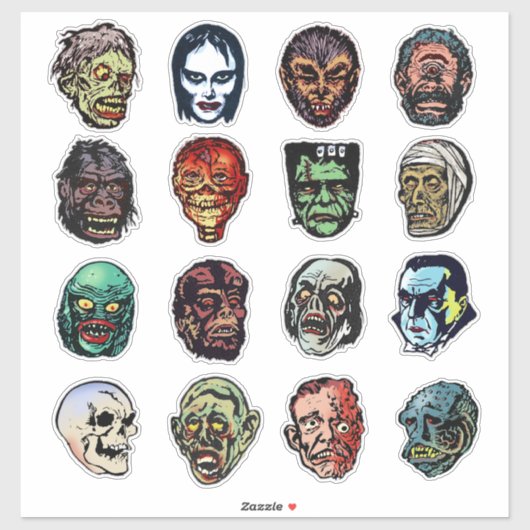 Monstermaskers Die-Cut Sticker - Retro Halloween (Vel)