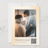 Monsterminimalistisch Cream Typografie Foto Wedden Kaart (Achterkant)