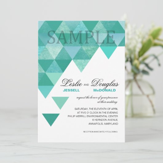 MONSTERNEMING semiglans geometrische driehoeken Kaart (Staand voorkant)