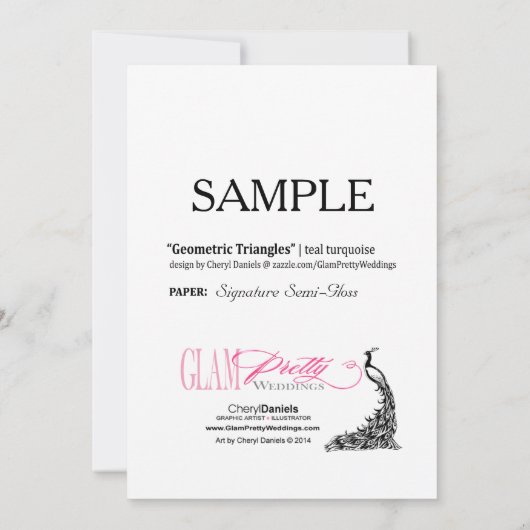 MONSTERNEMING semiglans geometrische driehoeken Kaart (Achterkant)