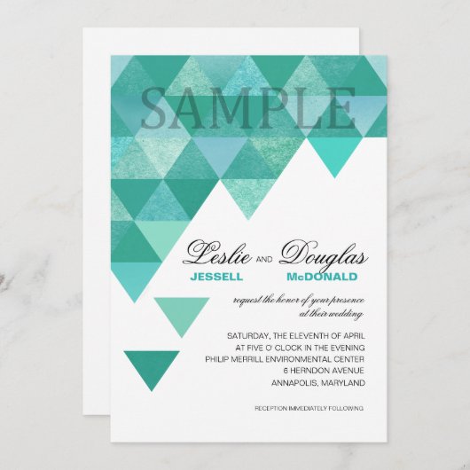 MONSTERNEMING semiglans geometrische driehoeken Kaart (Voorkant / Achterkant)