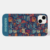 Monsterpatroon van aangepaste tekst Kinderen Case-Mate iPhone Case (Achterkant (horizontaal))