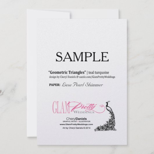 MONSTERPIJNSCHAP Geometrische driehoeken blauwgroe Kaart (Achterkant)