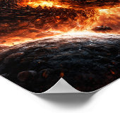 Monsterplaneten botsen tegen elkaar poster (Hoek)