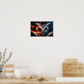 Monsterplaneten botsen tegen elkaar poster (Keuken)