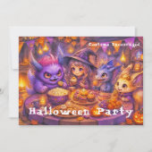 Monsters aan de Halloween-feesttafel Kaart (Voorkant)