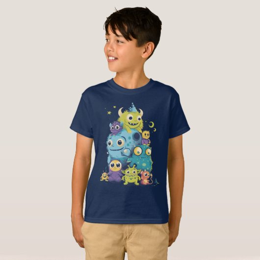 Monsters avond uit t-shirt (Voorkant volledig)