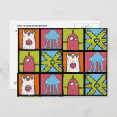 monsters b, monsters b, monsters b, monsters b briefkaart (Voorkant / Achterkant)