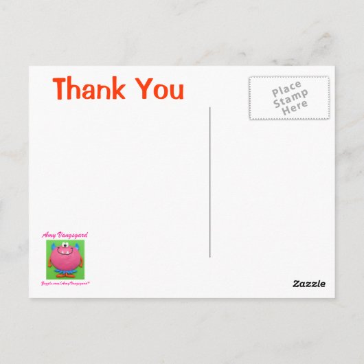 Monsters Bedankt je Briefkaart (Achterkant)