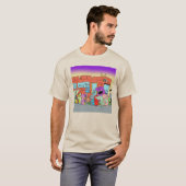 Monsters bij de bushalte t-shirt (Voorkant volledig)