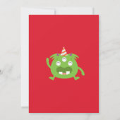 Monsters Birthday Invitation Boys Colorful Monster Kaart (Achterkant)