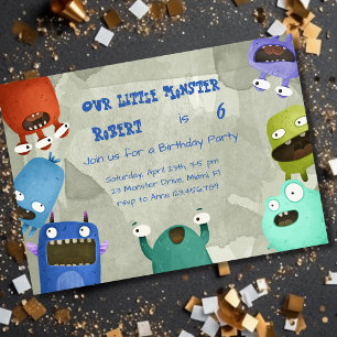 Monsters Birthday Party Invitation Kaart
