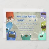 Monsters Birthday Party Invitation Kaart (Voorkant)