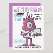 Monsters Birthday Party Invitation Monster Fun Kaart (Voorkant / Achterkant)