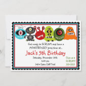 Monsters Birthday Uitnodiging (Voorkant)