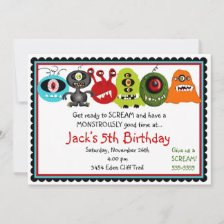 Monsters Birthday Uitnodiging