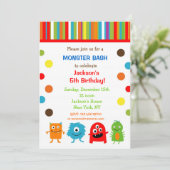 Monsters Birthday-uitnodigingen Kaart (Staand voorkant)