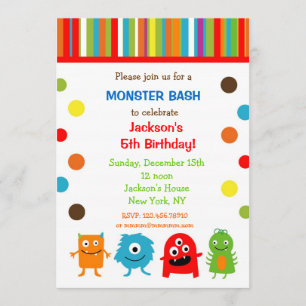 Monsters Birthday-uitnodigingen Kaart