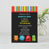 Monsters Birthday-uitnodigingen Kaart (Staand voorkant)