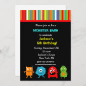 Monsters Birthday-uitnodigingen Kaart (Voorkant / Achterkant)