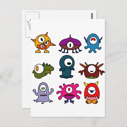 Monsters Briefkaart (Voorkant / Achterkant)