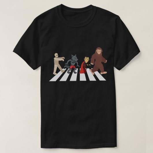 Monsters die Abbey Road oversteken T-shirt (Design voorkant)