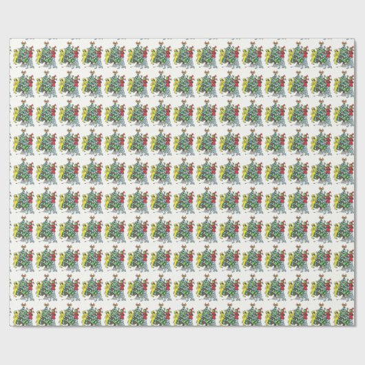 Monsters die kerstboompapier decorteren cadeaupapier (Vlak)