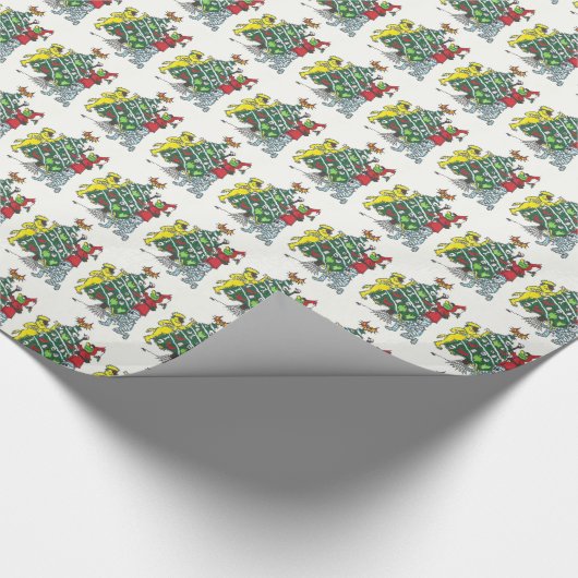 Monsters die kerstboompapier decorteren cadeaupapier (Hoek)