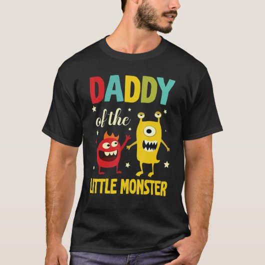 Monsters die samen een gelukkige papa van het litt t-shirt (Voorkant)