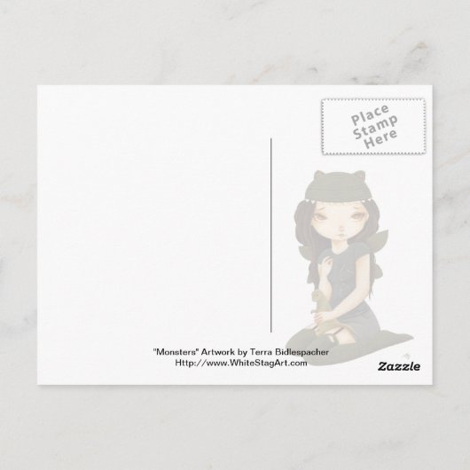 Monsters - Dinosaur-monster Briefkaart (Achterkant)