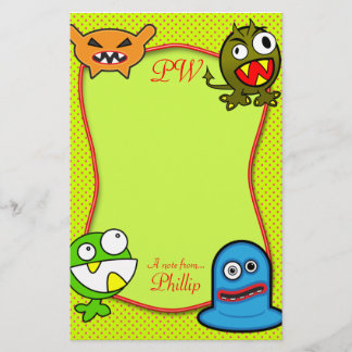 Monsters - Een notitie van... Kinder naam Briefpap Briefpapier