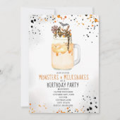 Monsters en Milkshakes Halloween Birthday Party Kaart (Voorkant)