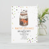 Monsters en Milkshakes Halloween Party Kaart (Staand voorkant)