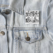 Monsters geboren uit de Deluge Vierkante Button 5,1 Cm (In situ)