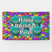 Monsters Gepersonaliseerde karakter verjaardag ban Spandoek (Horizontaal)