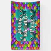 Monsters Gepersonaliseerde karakter verjaardag ban Spandoek (Verticaal)