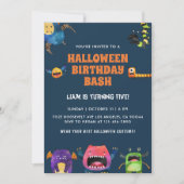 Monsters Halloween Birthday Uitnodiging (Voorkant)