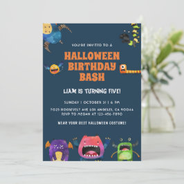 Monsters Halloween Birthday Uitnodiging