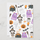 Monsters Halloween dubbele verjaardag Kaart (Achterkant)
