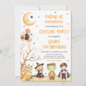 Monsters Halloween Kostuum Verjaardag Kaart (Voorkant)