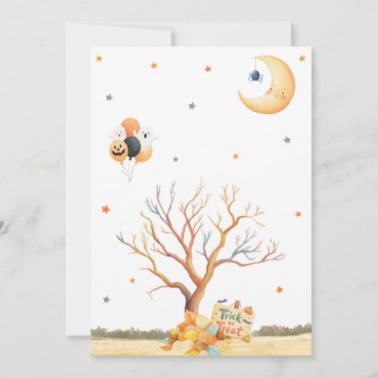 Monsters Halloween Kostuum Verjaardag Kaart (Achterkant)