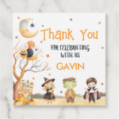 Monsters Halloween Kostuum Verjaardagsplein Bedankjes Labels (Voorkant)